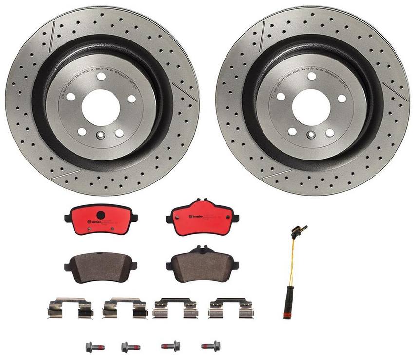 Mercedes Brembo Brakes Kit - Pads and Rotors Rear (345mm) (Ceramic) 1664230512 - Brembo 3804088KIT